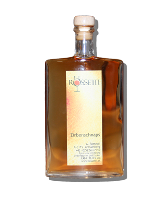 der edle Zirbenschnaps von Anton Rossetti Zirbenschnaps